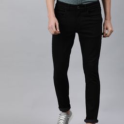 WROGN Men Black Skinny Fit Mid-Rise Clean Look Stretchable Jeans-image-19