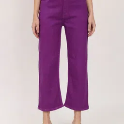 BAESD Women Jean Straight Fit Coloured Cropped High-Rise Cotton Stretchable Jeans-image-88
