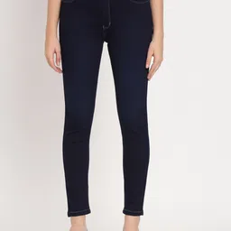 AngelFab Women Jean Skinny Fit Clean Look Cropped Cotton Jeans-picture-12