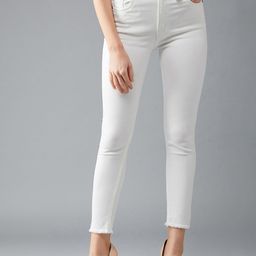 Dressberry Basics White Women Skinny Fit High-Rise Clean Look Stretchable Jeans-image-56