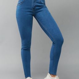 DOLCE CRUDO Women Skinny Fit High-Rise Stretchable Jeans-picture-16