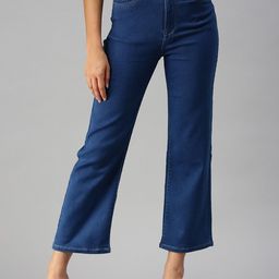 SHOWOFF Women Blue Wide Leg High-Rise Stretchable Jeans-image-47