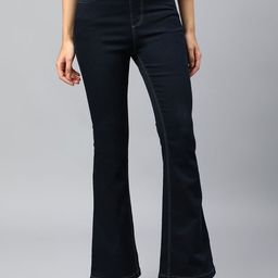 Xpose Women Navy Blue Comfort Bootcut High-Rise Stretchable Jeans-image-46