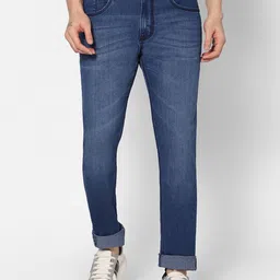 HJ HASASI Men Blue Slim Fit Heavy Fade Acid Wash Stretchable Jeans-picture-40