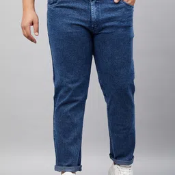 STUDIO NEXX Men Plus Size Blue Slim Fit Clean Look Medium Shade Stretchable Jeans-image-20