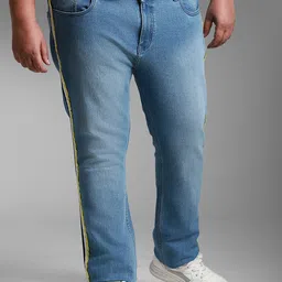 Freeform by High Star Plus Size Men Slim Fit Light Fade Clean Look Stretchable Jeans-picture-18