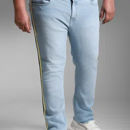 Freeform by High Star Plus Size Men Slim Fit Light Fade Clean Look Stretchable Jeans-picture-58