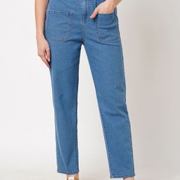 Mast & Harbour Blue Women Mid-Rise Clean Look Stretchable Jeans-image-36