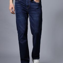 High Star Men Wide Leg Clean Look Mid-Rise Stretchable Jeans-image-40