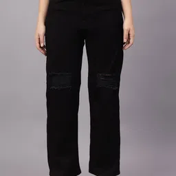 BAESD Women Comfort Wide Leg Mildly Distressed Stretchable Jeans-picture-17