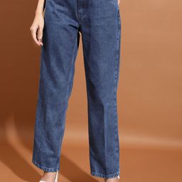 Tokyo Talkies Women Mid-Rise Clean Look Straight Fit Heavy Fade Jeans-image-80
