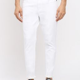 Mast & Harbour Men White Regular Fit Mid Rise Stretchable Jeans-image-56