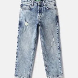 United Colors of Benetton Boys Cotton Regular Fit Mildly Distressed Jeans-image-30