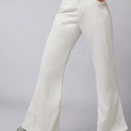 DOLCE CRUDO Surf Up Women White Clean Look High-Rise Stretchable Bootcut Denim  Jeans-image-58