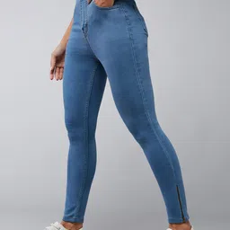 DOLCE CRUDO Women Blue Skinny Fit High Rise Clean Look Stretchable Jeans-picture-48
