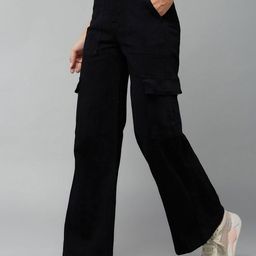 DOLCE CRUDO Nexus Tech Women Blue Wide Leg High-Rise Clean Look Stretchable Jeans-image-29