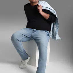 Freeform by High Star Plus Size Men Slim Fit Light Fade Clean Look Stretchable Jeans-image-28