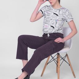Crimsoune Club Women Clean Look Wide Leg Cropped Length Stretchable Jeans-image-90