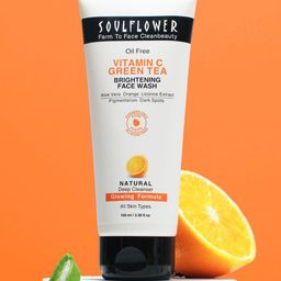 Soulflower Vitamin C & Green Tea Brightening Face Wash - 100ml-50