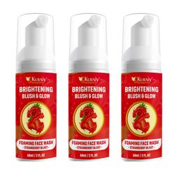 KURAIY Set Of 3 Brightening Blush & Glow Foam Face Wash-60 ml Each-Strawberry Blast-14