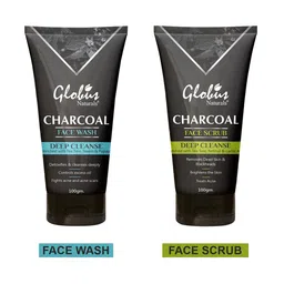 Globus naturals Charcoal Detoxifying Face Wash & Scrub Combo Kit 100g Each-21