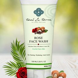 teal & terra Rose Face Wash With Shea Butter & Olive Oil - 100ml-1