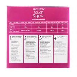 Revlon Set Of 5 Touch & Glow Face Wash, Toner, Glow Cream & Night Cream - 250ml image 3