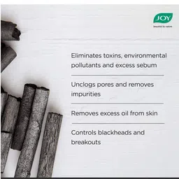 JOY Set of 2 Charcoal Face Wash For Oil Control & Dirt Removal - 100ml Each image 4