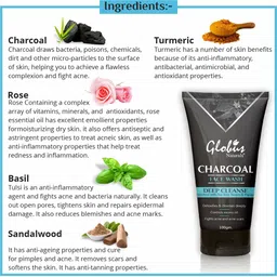 Globus naturals Set of 2 Deep Cleanse Charcoal Face Wash with Tea Tree & Neem 100 g each image 5