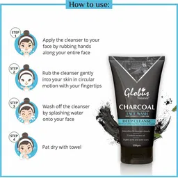 Globus naturals Set of 2 Deep Cleanse Charcoal Face Wash with Tea Tree & Neem 100 g each image 4
