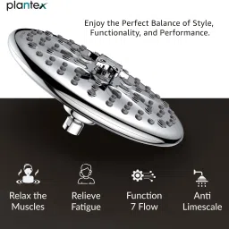 plantex Head Shower for Bathroom/10 Inch Round Multi-Function 8 Mode Shower Head Fixed Mount image 2
