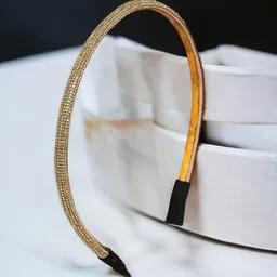 OOMPH Women Gold Toned Embellished Hairband-image-70