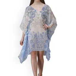 Rajoria Instyle Abstract Printed V-Neck Kaftan Style Coverup Dress-image-7