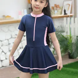 SYGA Girls Girls Round-Neck, Short Sleeve Swimming Dress-54