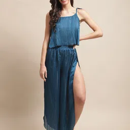 Claura Vertical Stripes Top & Trouser Swimwear Set-image-73
