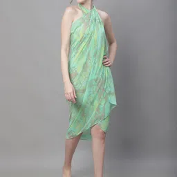 Claura Green & Yellow Tie and Dye Cover Up Sarong-image-18
