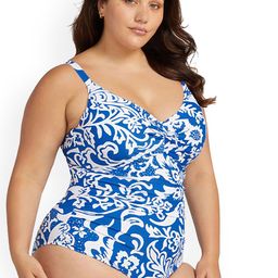 LULU & SKY Plus Size Floral Printed V-Neck Bodysuit Swimwear-image-15