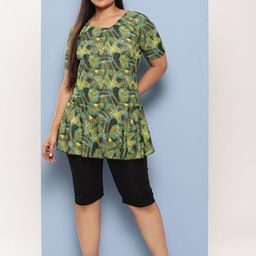 Aarika Floral Printed Round Neck Swim Set-image-27