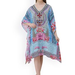 Rajoria Instyle Abstract Printed V-Neck Kaftan Style Coverup Dress-picture-18