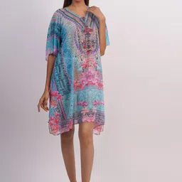 Rajoria Instyle Abstract Printed V-Neck Kaftan Style Coverup Dress-picture-14