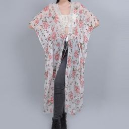 mod & shy Floral Printed Longline Tie-Up Shrug-4