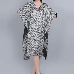 mod & shy Abstract Printed Swimwear Coverup Dress-image-99