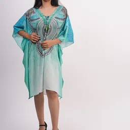 Rajoria Instyle Printed Kaftan Beach Cover-up Dress-image-22