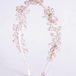 Choko Girls Pink & Silver Floral Embellished Hairband-image-137
