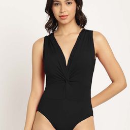EROTISSCH Solid V-Neck Bodysuit-image-84