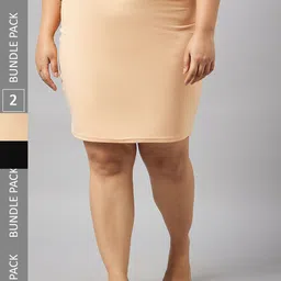 Curves By ZeroKaata Pack Of 2 Assorted Seamless Skirt Shapewear-picture-43