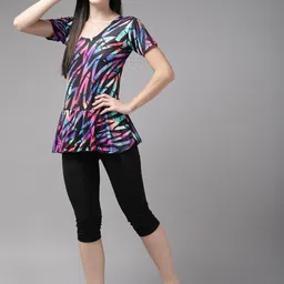 Aarika Abstract Printed Round Neck Swim Set image 3