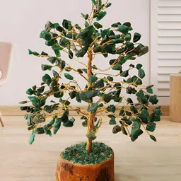 Shubhanjali Green Jade Crystal Stone Tree Showpiece-image-97