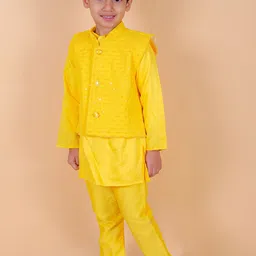 BAESD Boys Regular Sequinned Kurta with Pyjamas image 3