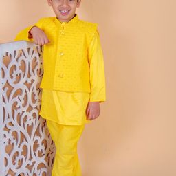 BAESD Boys Regular Sequinned Kurta with Pyjamas image 2